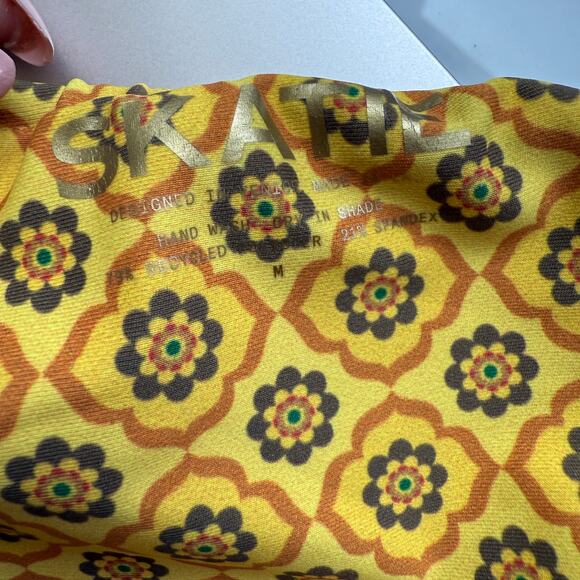 SKATIE Bikini Bottoms sz M Yellow Floral‎ Tile Print Sustainable Swimwear NWT - Picture 7 of 10